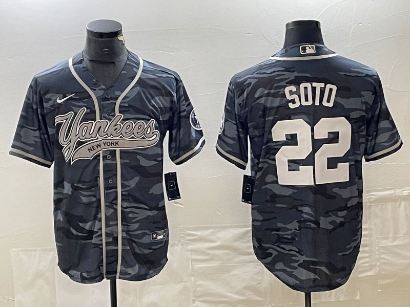 Men New York Yankees #22 Soto Camo Nike Game MLB Jersey style 1